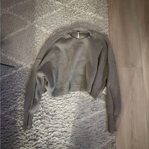 NWT Free People Gray Easy Street Crop Sweater